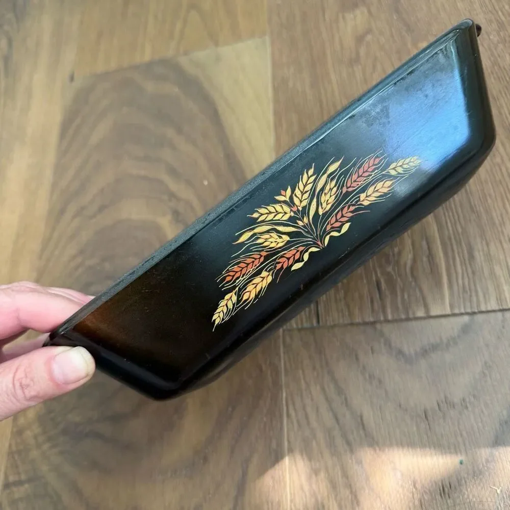 Vintage 70s Anchor Hocking Fire-King Bread Loaf Pan Amber Wheat